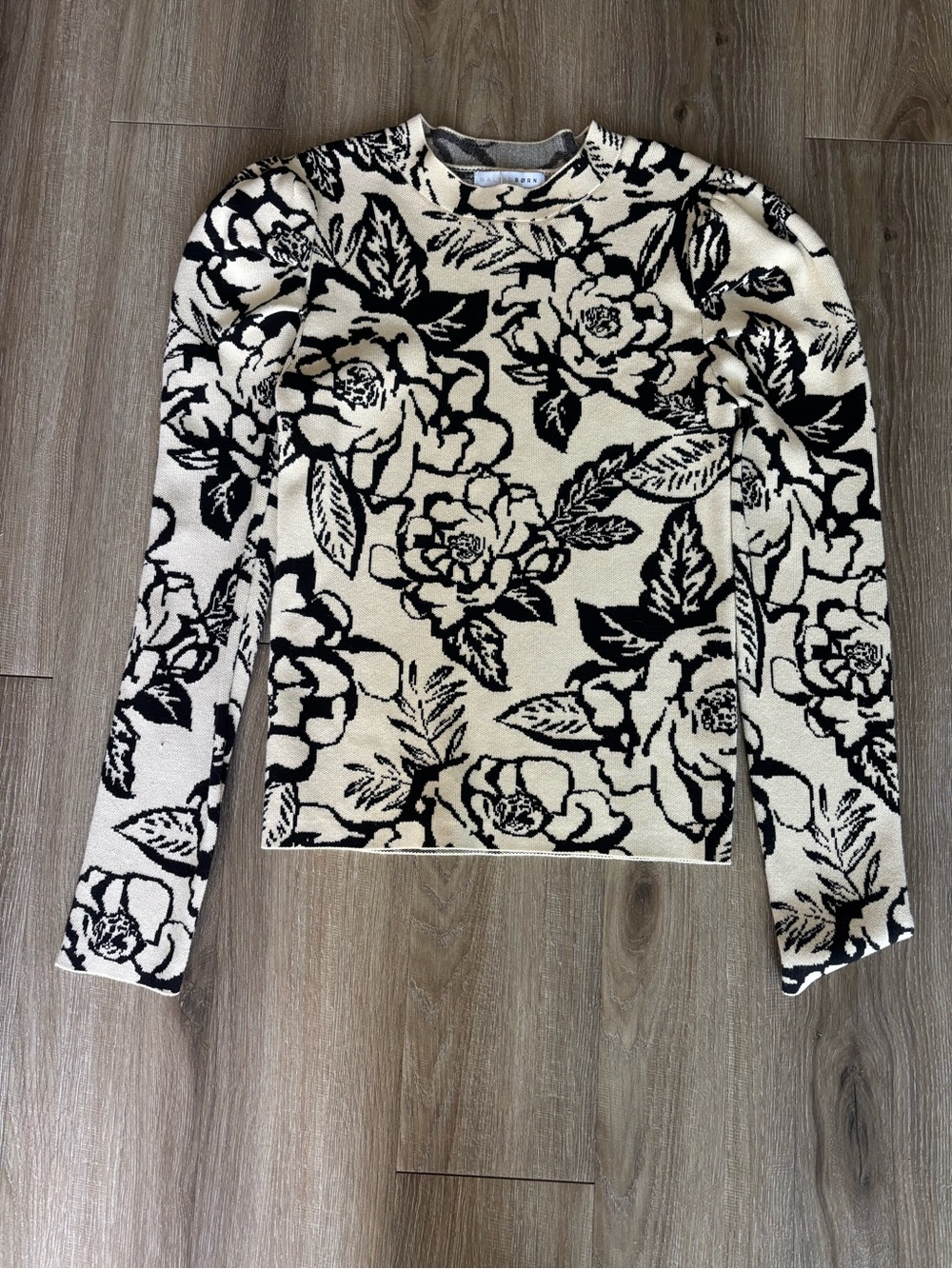 Baltic Born Black & Cream Floral Crewneck Sweater
